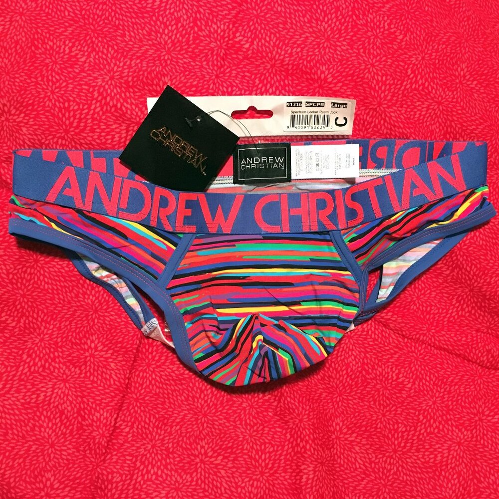 Andrew Christian Spectrum Locker Room Jock Size LARGE 🆕🩲🌟